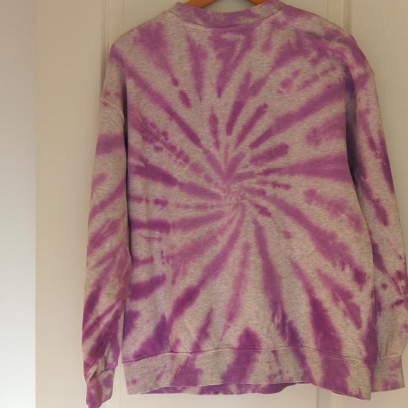 Purple and white tie dye crew neck sweater - Picture 2 of 5